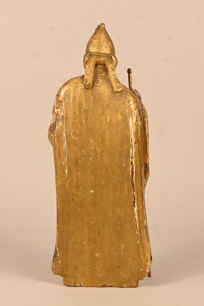 Saint Augustin as bishop Baroque gilded wood...