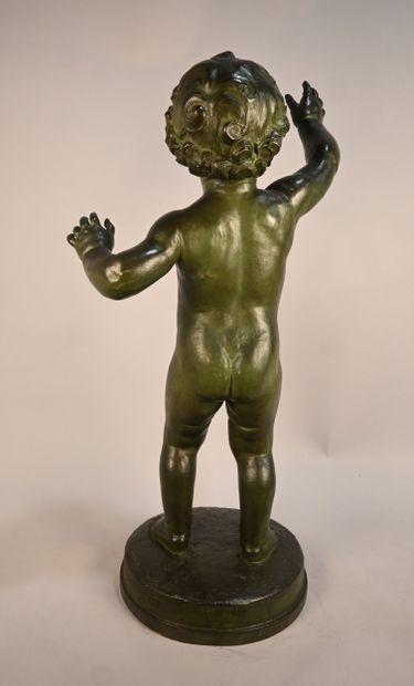 Putto in patinated bronze after Jean Camus...