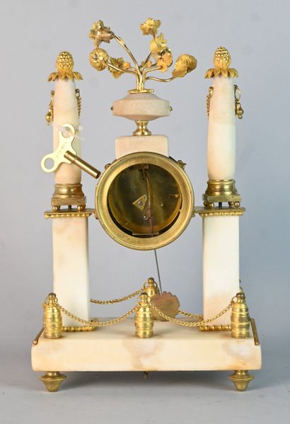 Gilt bronze clock in the Louis XVI style,...