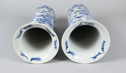 Pair of large Chinese blue and white porcelain...