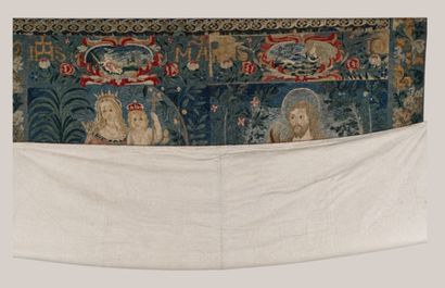 17th-century wall tapestry dated 1697 with...