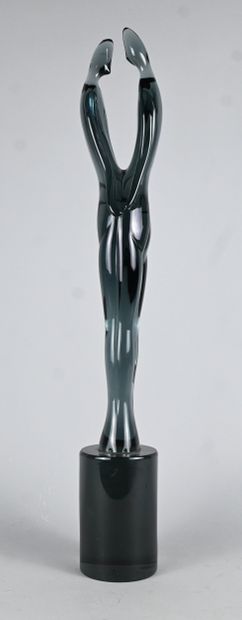 Murano glass sculpture of a stylized couple,...
