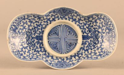 Blue and white porcelain brush rinse with...