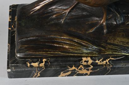 Art Deco bronze group of partridges signed...