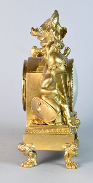 Napoleon III period gilt-bronze clock with...