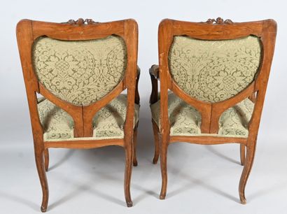 Carved wood Art Nouveau lounge set attributed...