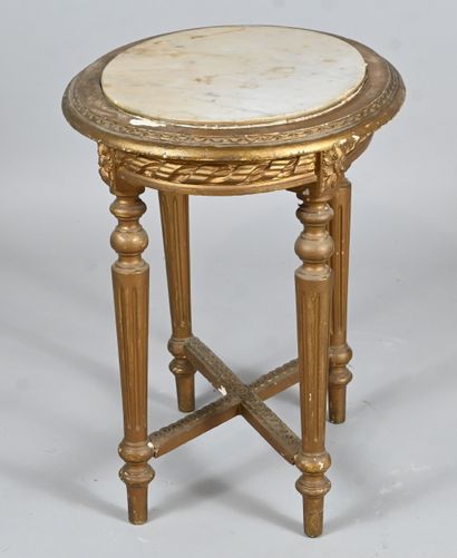 Louis XVI-style oval coffee table in carved...