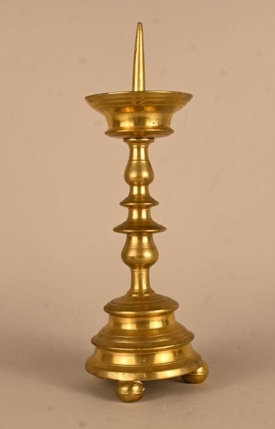Bronze spindle candlestick Flanders late...