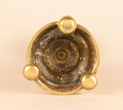 Bronze spindle candlestick Flanders late...