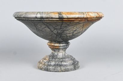 Veined marble bowl on foot - Belgium - Early...
