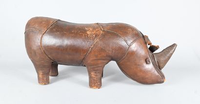 Leather rhinoceros footrest, 20th century
Decorative...
