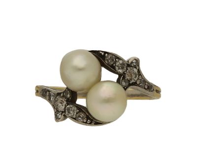 Diamond and pearl ring, late 19th century
Set...