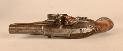 Pocket boxlock flintlock pistol with screw-in...