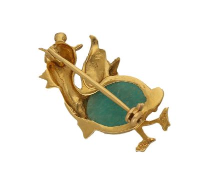 Duck brooch in amazonite, mid-20th century
Set...