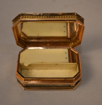 Boîte en or 18 carats à décor de grisaille,...