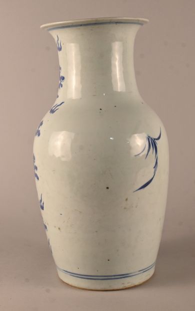 Blue and white porcelain vase with Buddhist...