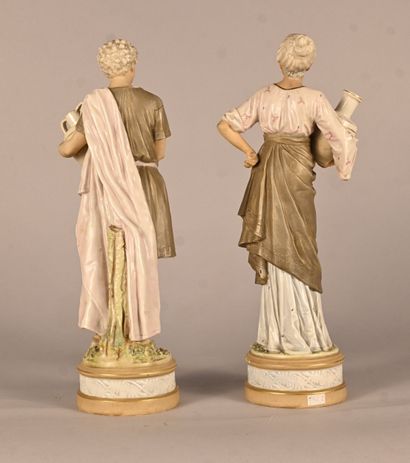 Pair of Royal Dux Bohemia porcelain water...