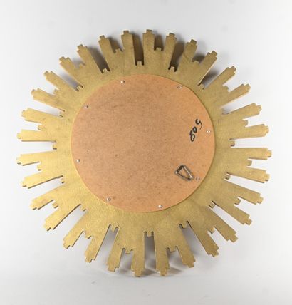Gilded composite sunburst mirror with curved...