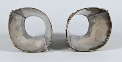 Pair of filigree bracelets, Silver-plated...