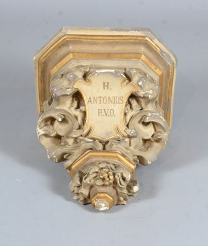 Gothic Revival plaster wall console, early...