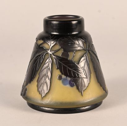 Émile Gallé – Vase en verre multicouche à...