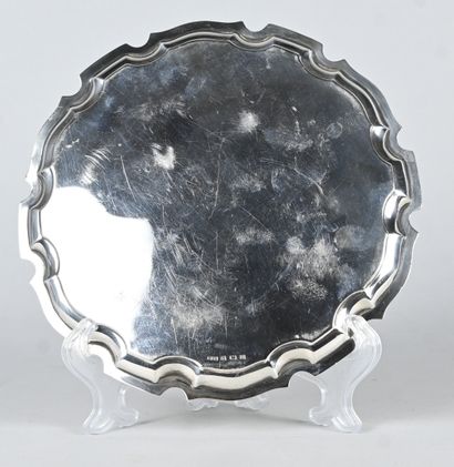 Silver salver platter, presented to Captain...