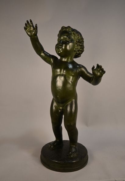 Putto in patinated bronze after Jean Camus...