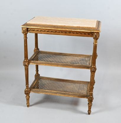 Louis XVI-style side table with marble top,...