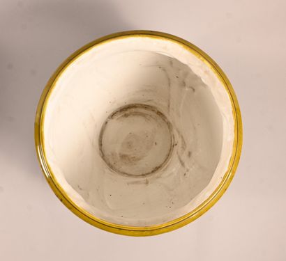 Pair of monumental planters on earthenware...