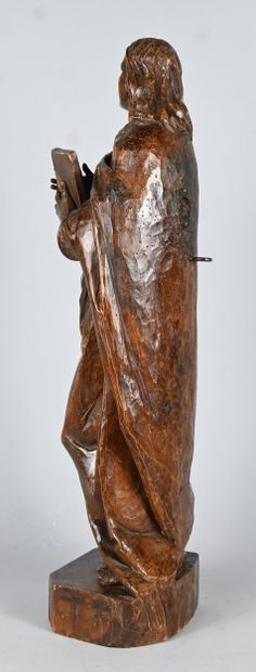 Saint John the Evangelist in carved wood,...