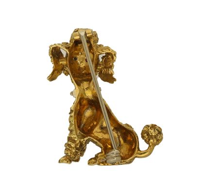 Poodle dog ruby brooch, mid 20th century
Set...
