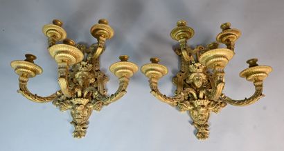 Pair of gilt bronze wall sconces, 19th century
Pair...