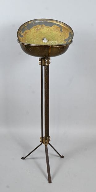 Baptismal font in wrought iron and copper,...