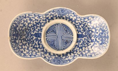 Blue and white porcelain brush rinse with...