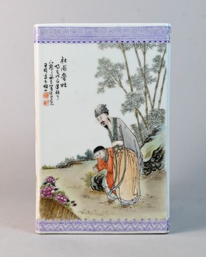 Porte-pinceaux en porcelaine chinoise, dans...