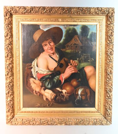 Genre scene with bagpiper, after Abraham...