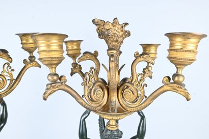 Important pair of Empire period gilt bronze...