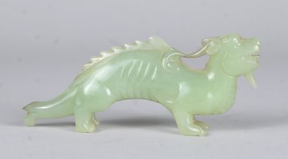 Celadon jade statuette of a chimera, China,...