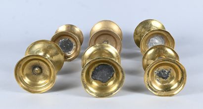 Set of six Heemskerk bronze candlesticks...