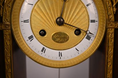 Empire period portico clock in mahogany and...