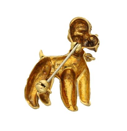 Poodle dog ruby brooch, mid 20th century
Set...