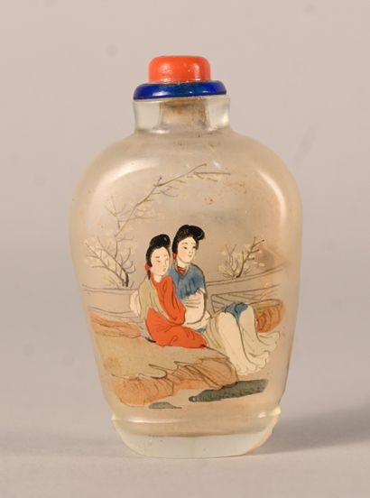 Internally painted glass snuff bottle, China,...