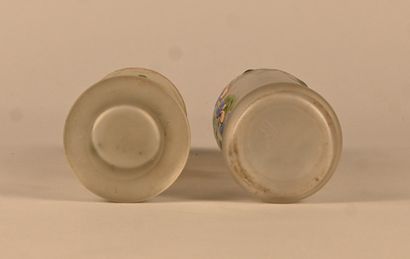 Pair of Art Nouveau enameled glass vases...