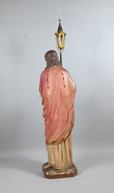 Neo-Gothic plaster statue of an angel with...