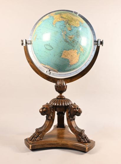 Columbus Duo Globe on carved wooden base,...