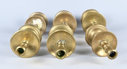 Set of six Heemskerk bronze candlesticks...