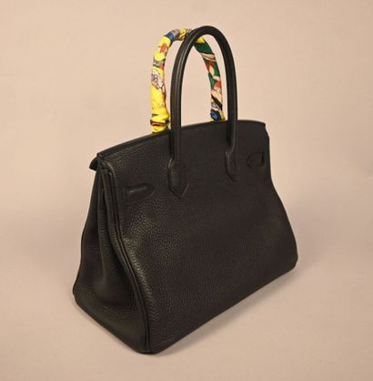 Hermès Birkin 30 in black grained leather,...