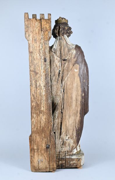 Saint Barbara, oak sculpture, Flanders 17th...