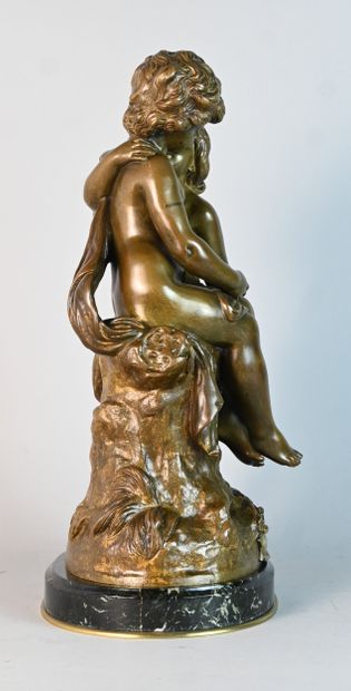 Sculpture in patinated bronze after H. Moreau,...