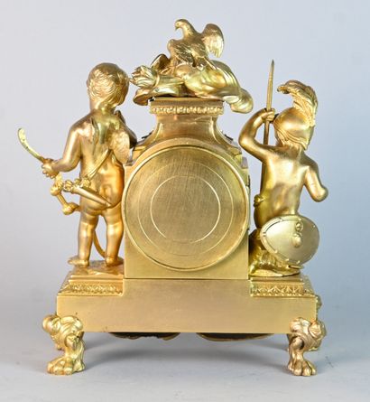 Napoleon III period gilt-bronze clock with...